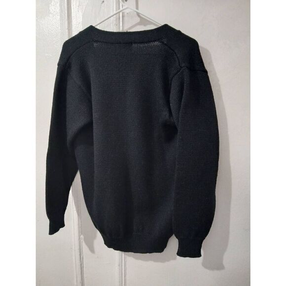 Vintage saks fifth Avenue HAND FRAMED black wool cardigan sweater womens small - Picture 2 of 4